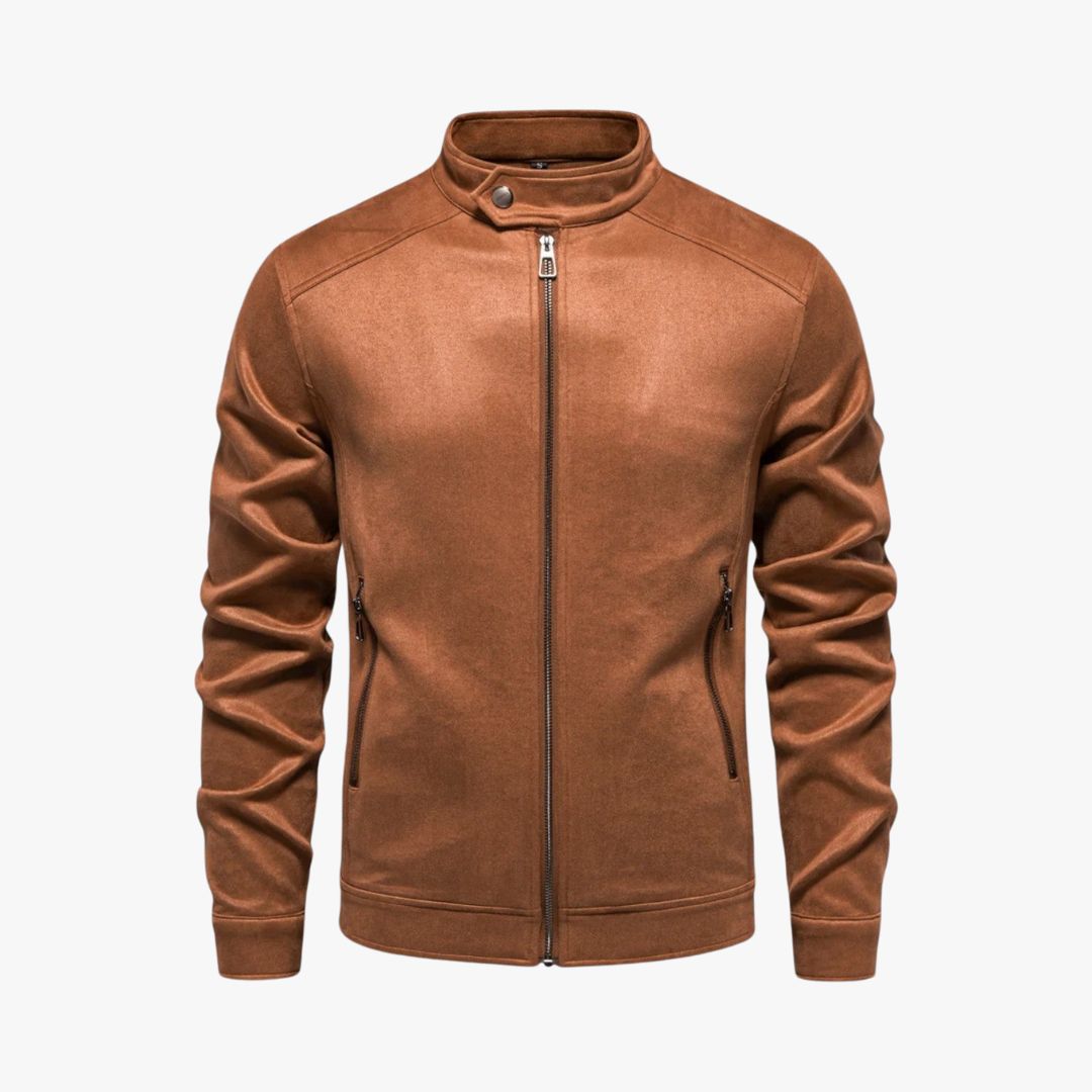 Miles & Luna | Suede Summer Jacket Casual Leather Bomber for Men