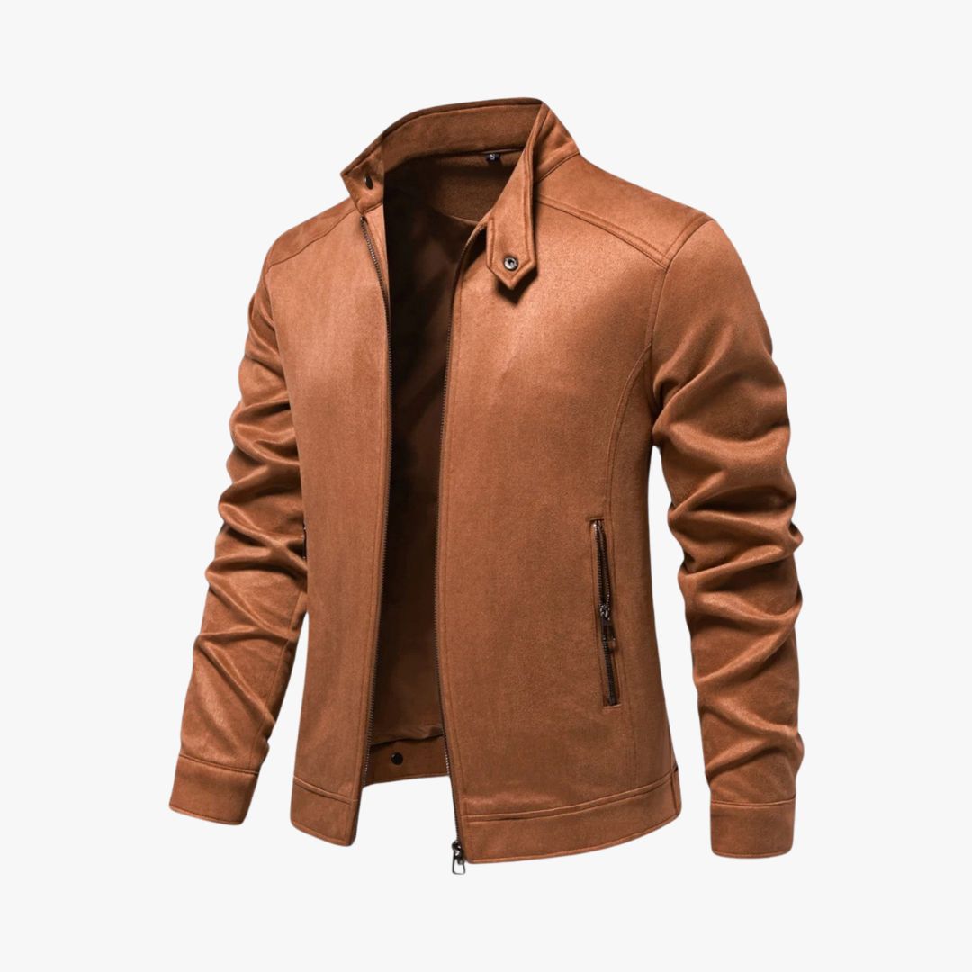Miles & Luna | Suede Summer Jacket Casual Leather Bomber for Men