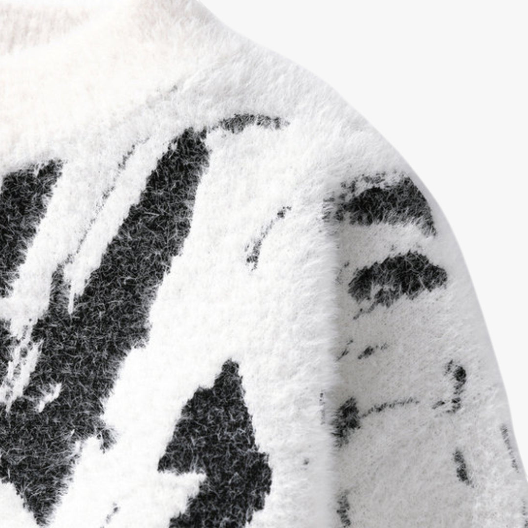 Miles & Luna Sweater – Soft fuzzy knit sweater with casual fit for men