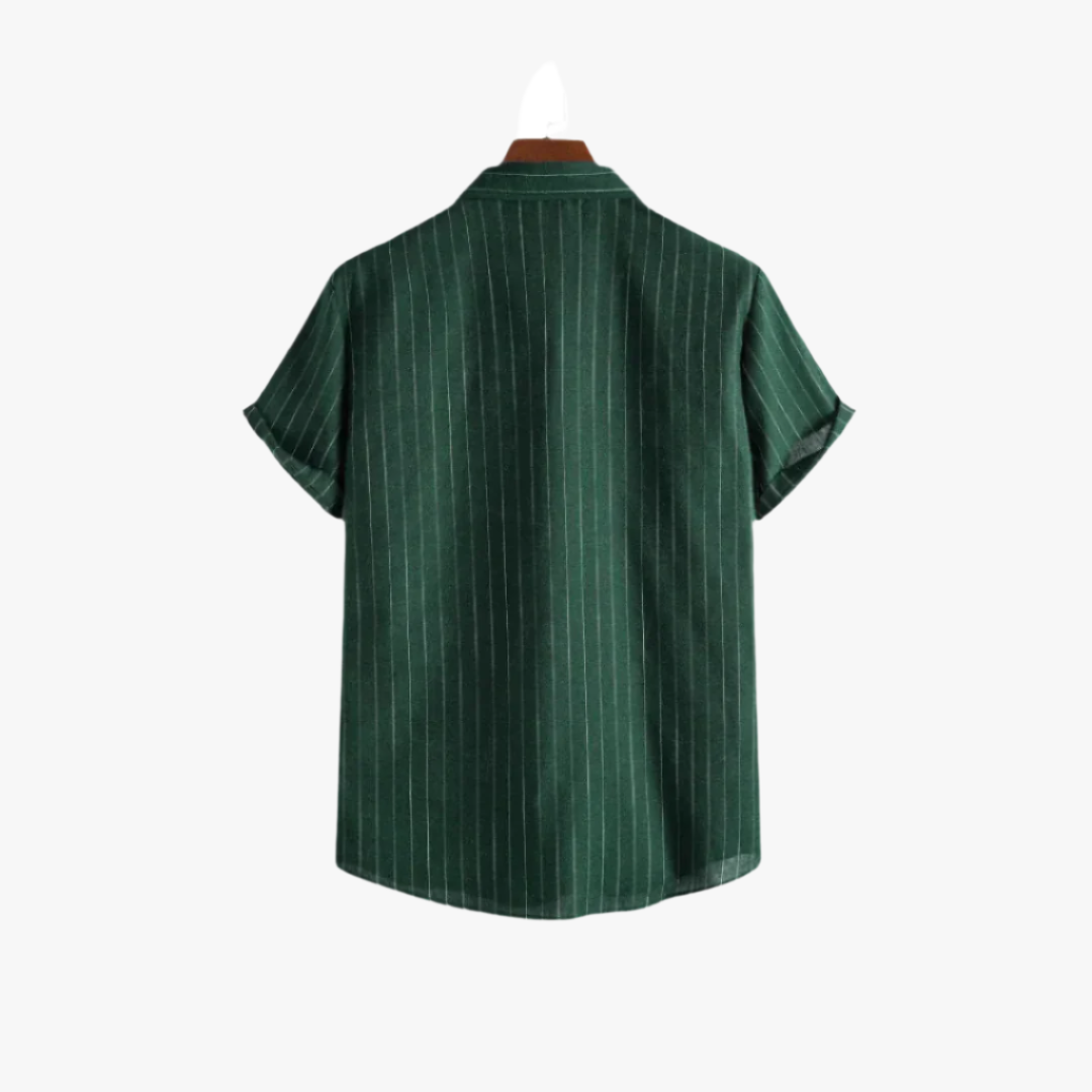 Miles & Luna | Trendy Men's Striped Short-Sleeve Shirt – Casual Cotton Button-Up