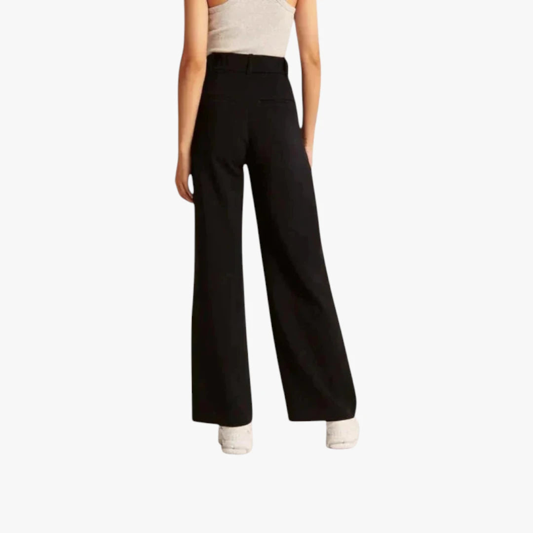 Miles & Luna Trousers – High Waist with Wide Legs, Elastic Band