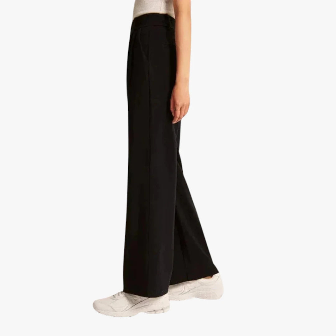 Miles & Luna Trousers – High Waist with Wide Legs, Elastic Band
