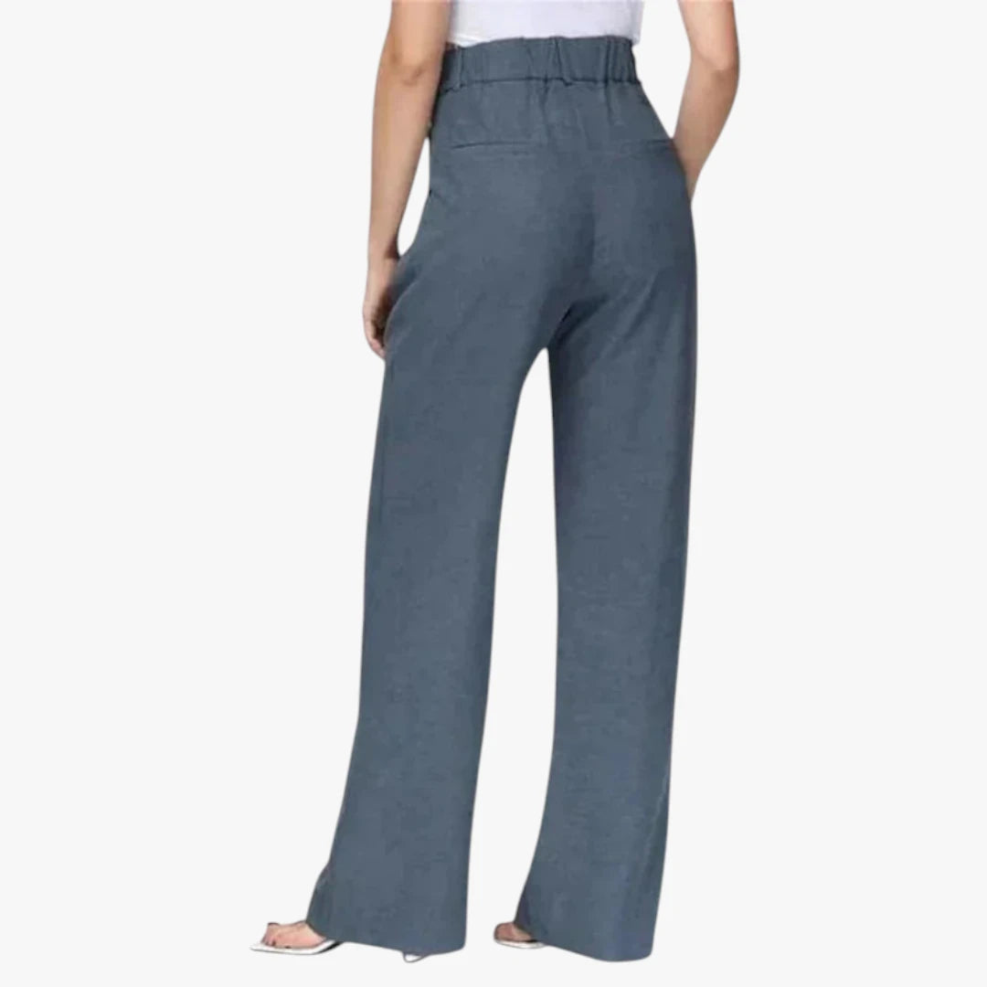 Miles & Luna Trousers – High Waist with Wide Legs, Elastic Band