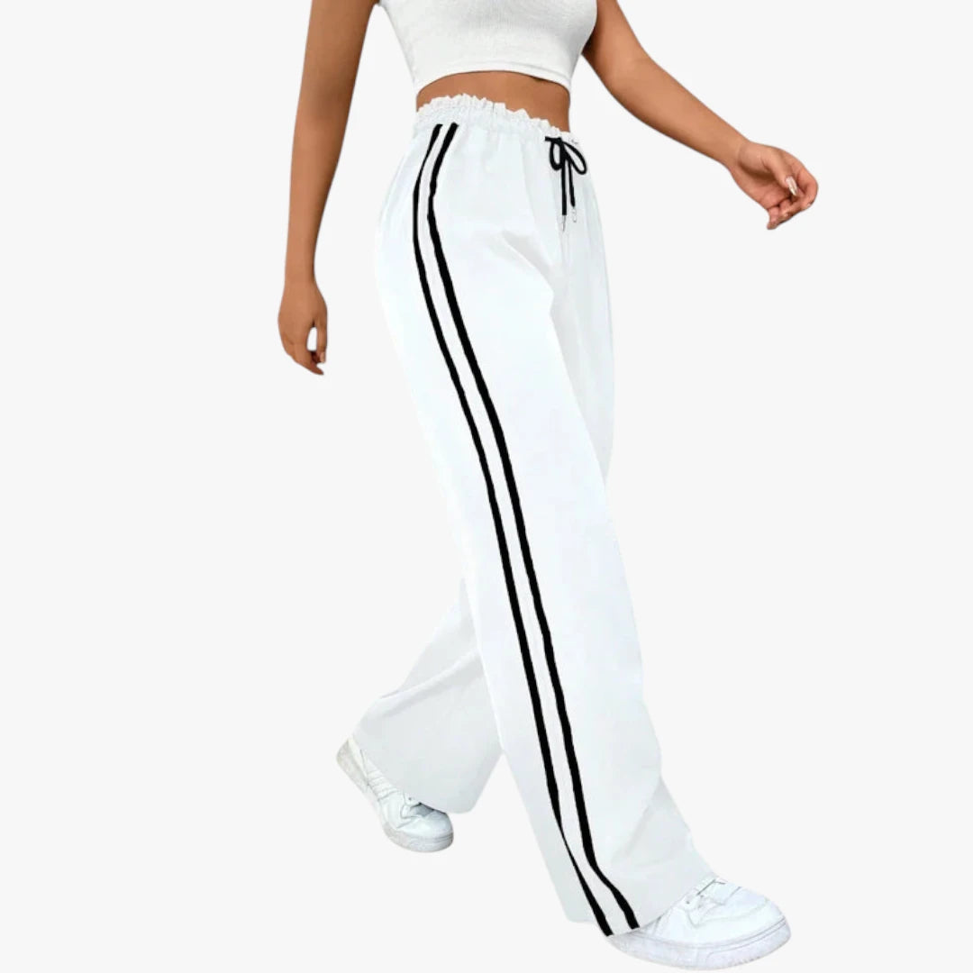 Miles & Luna Trousers – Wide Leg with Elastic Waistband, Sporty Cut