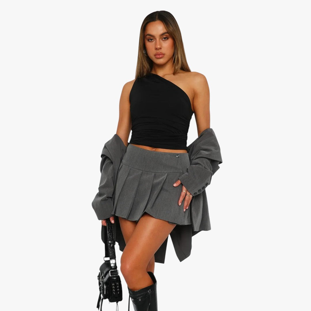 Miles & Luna Twisted One-Shoulder Top