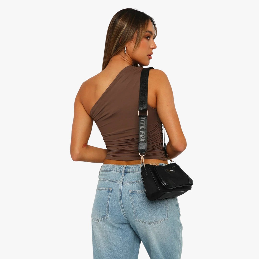 Miles & Luna Twisted One-Shoulder Top