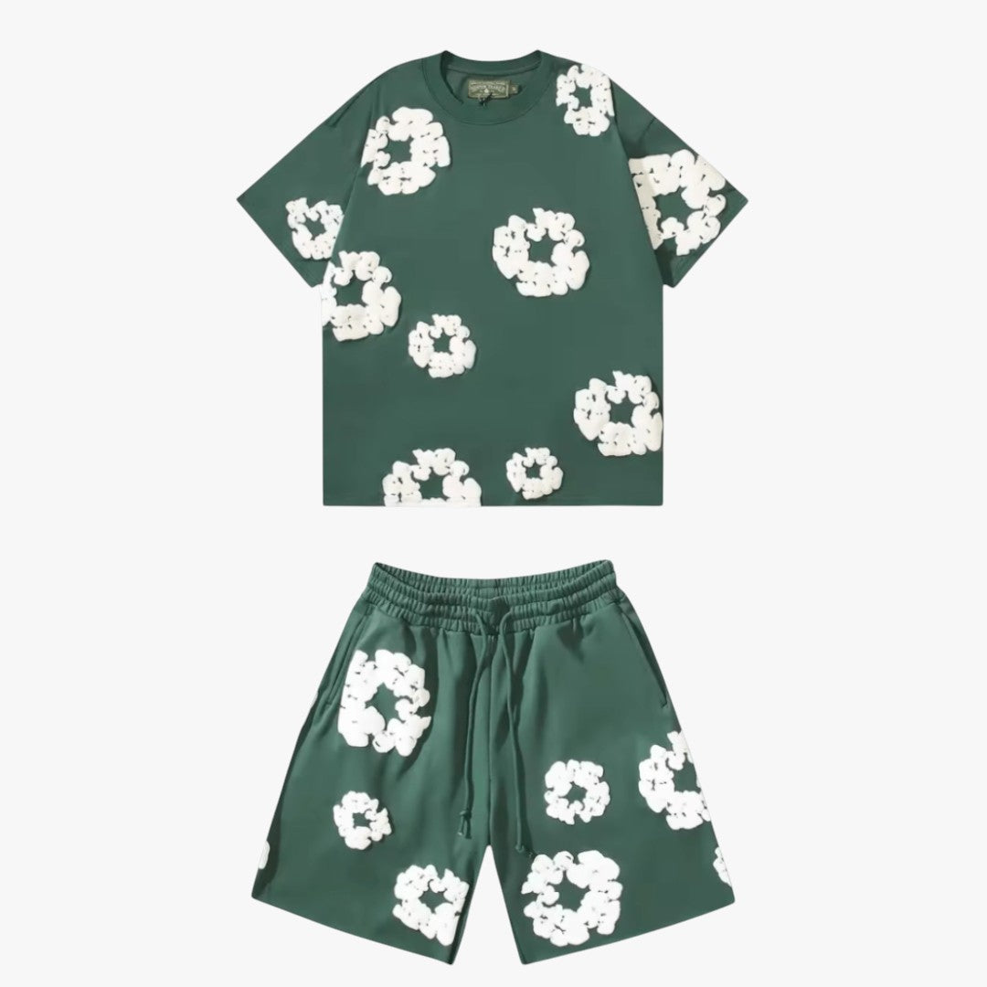 Miles & Luna Unisex Cotton Wreath T-Shirt & Shorts Set Effortless Style & Comfort Regular price