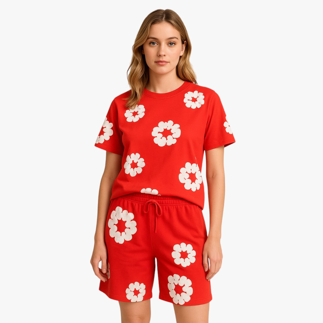 Miles & Luna Unisex Cotton Wreath T-Shirt & Shorts Set Effortless Style & Comfort Regular price