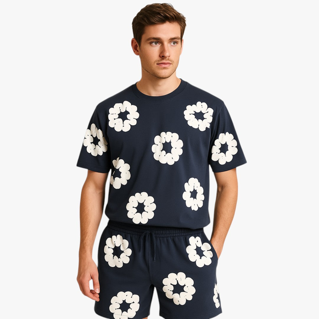 Miles & Luna Unisex Cotton Wreath T-Shirt & Shorts Set Effortless Style & Comfort Regular price