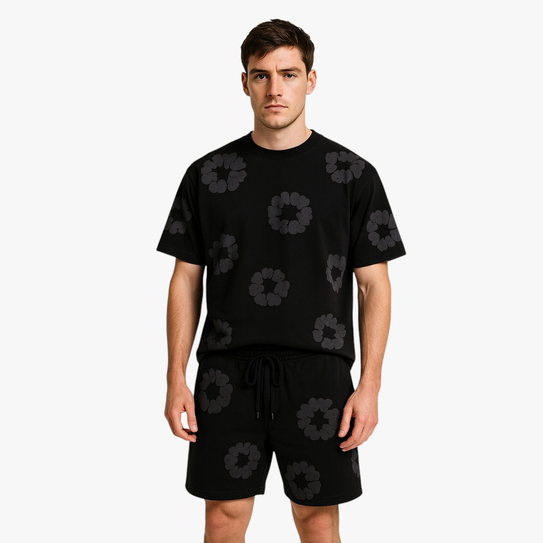 Miles & Luna Unisex Cotton Wreath T-Shirt & Shorts Set Effortless Style & Comfort Regular price