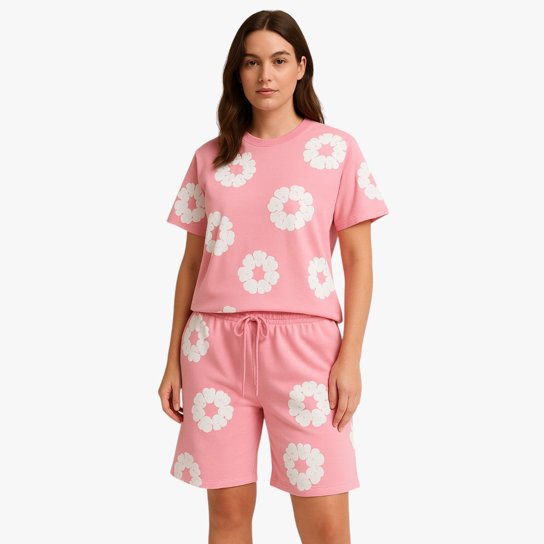 Miles & Luna Unisex Cotton Wreath T-Shirt & Shorts Set Effortless Style & Comfort Regular price