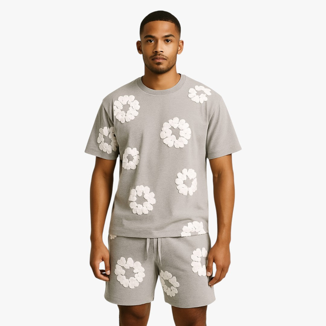 Miles & Luna Unisex Cotton Wreath T-Shirt & Shorts Set Effortless Style & Comfort Regular price
