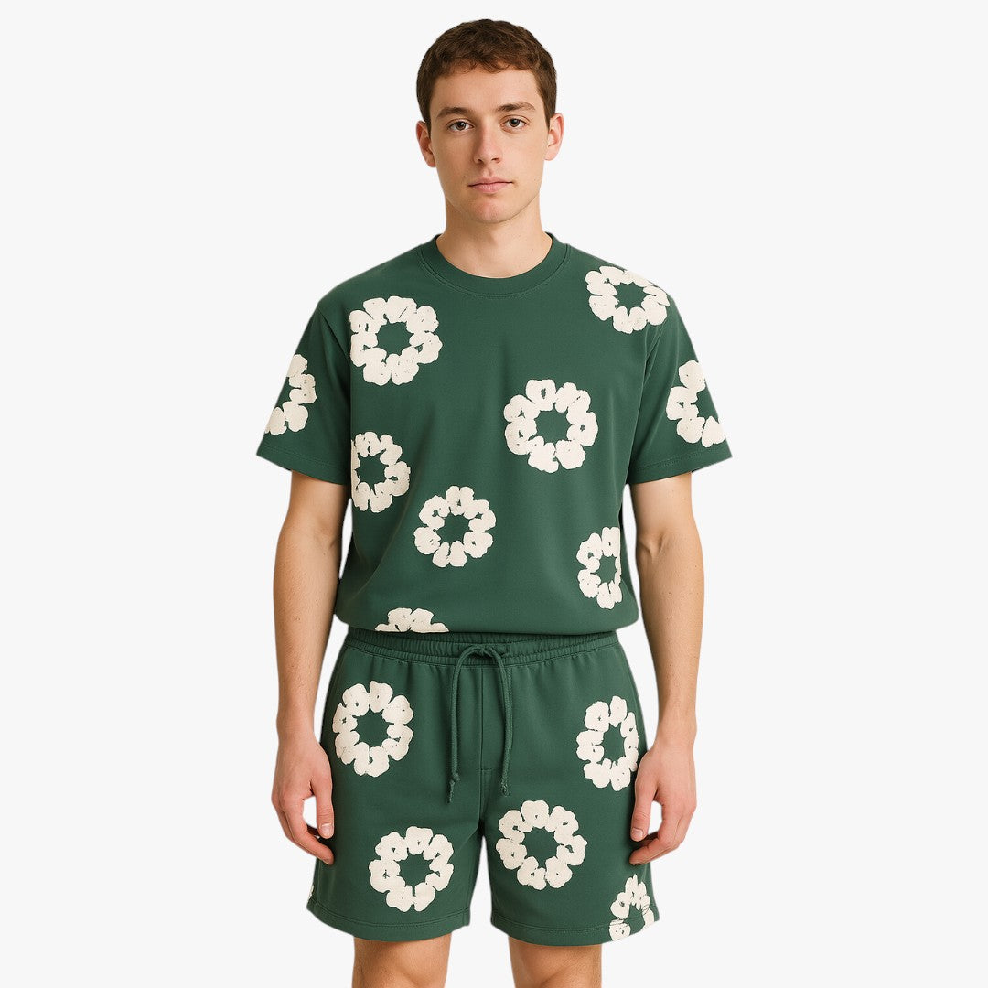 Miles & Luna Unisex Cotton Wreath T-Shirt & Shorts Set Effortless Style & Comfort Regular price