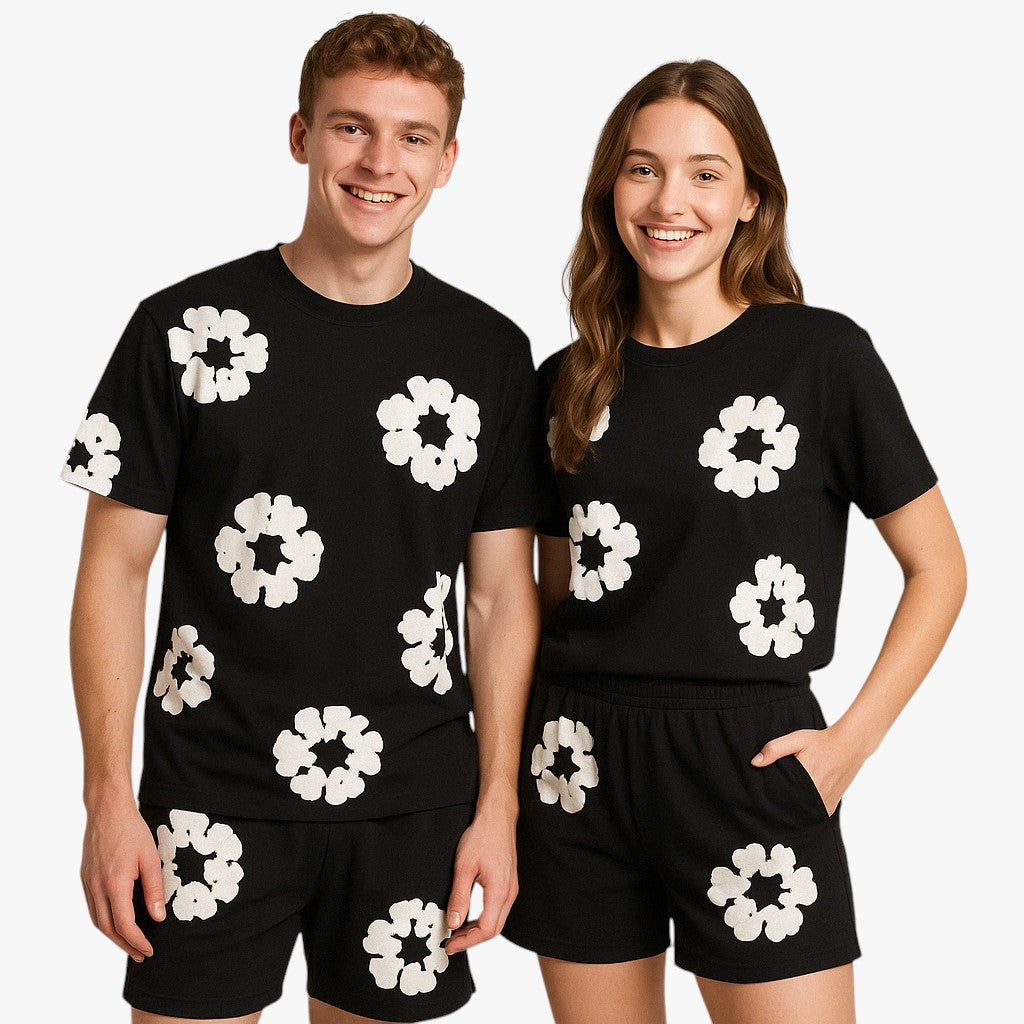 Miles & Luna Unisex Cotton Wreath T-Shirt & Shorts Set Effortless Style & Comfort Regular price