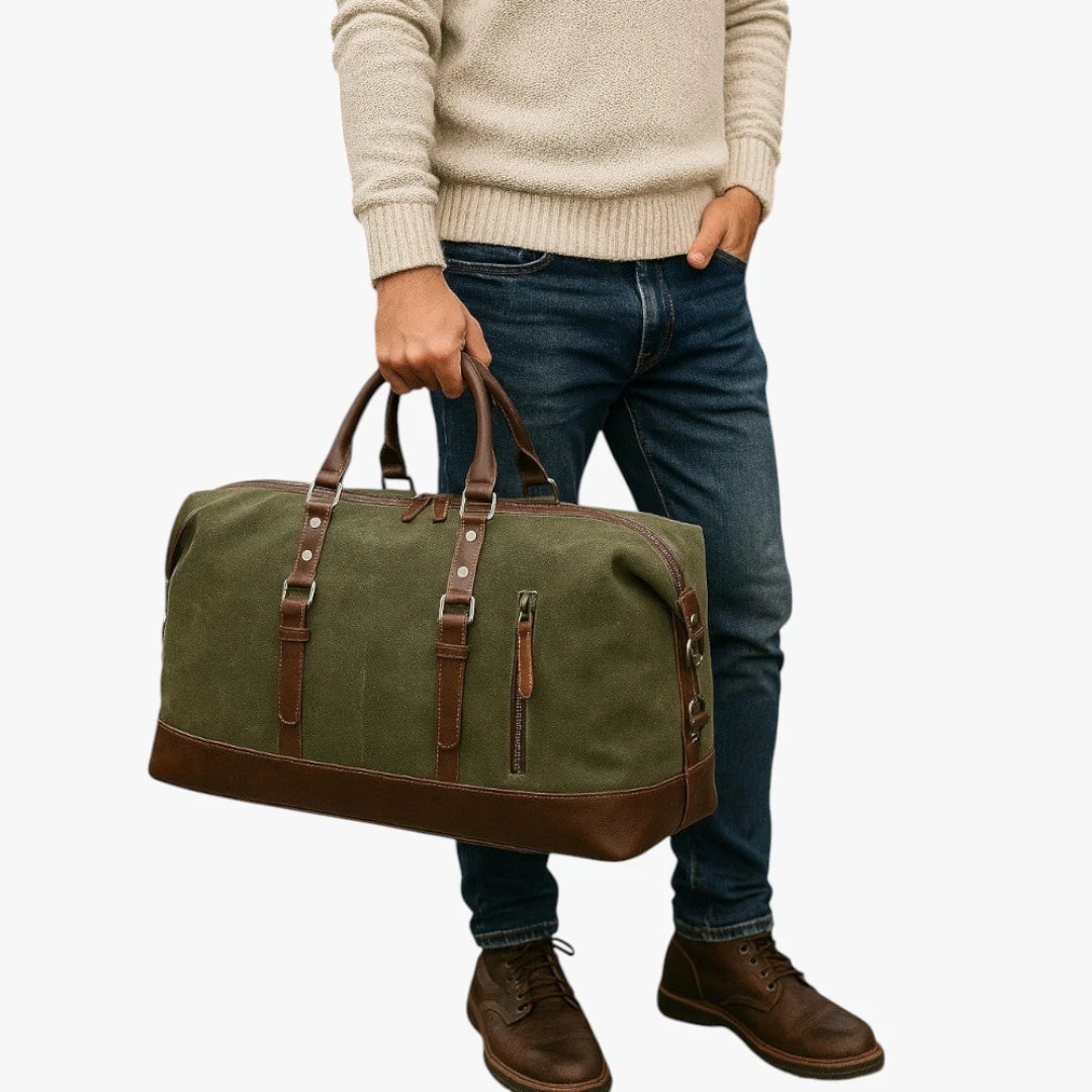 Miles & Luna Weekender Duffel Bag with Multiple Compartments and Timeless Design for Men