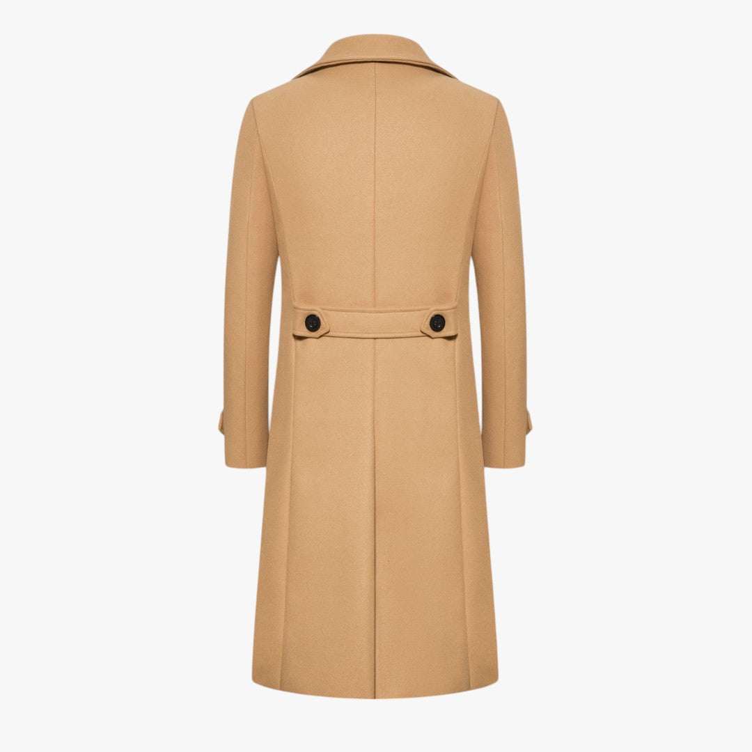 Miles & Luna Wool Blend Double Breasted Overcoat for Men