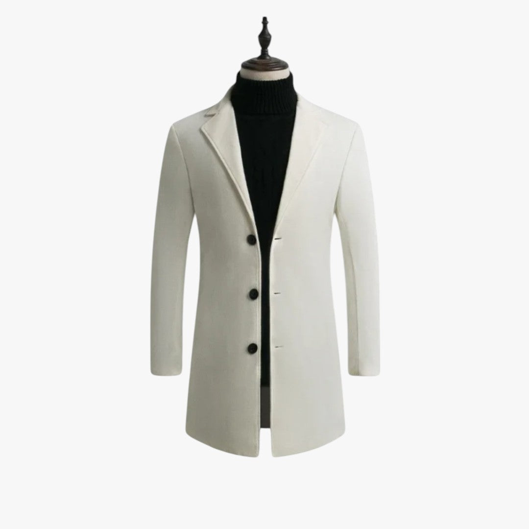 Miles & Luna Wool Blend Overcoat Slim Fit Formal Coat for Men