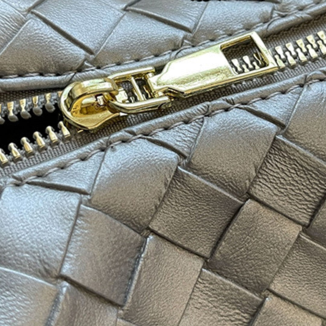 Miles & Luna Woven Leather Mini Hobo Bag for Women