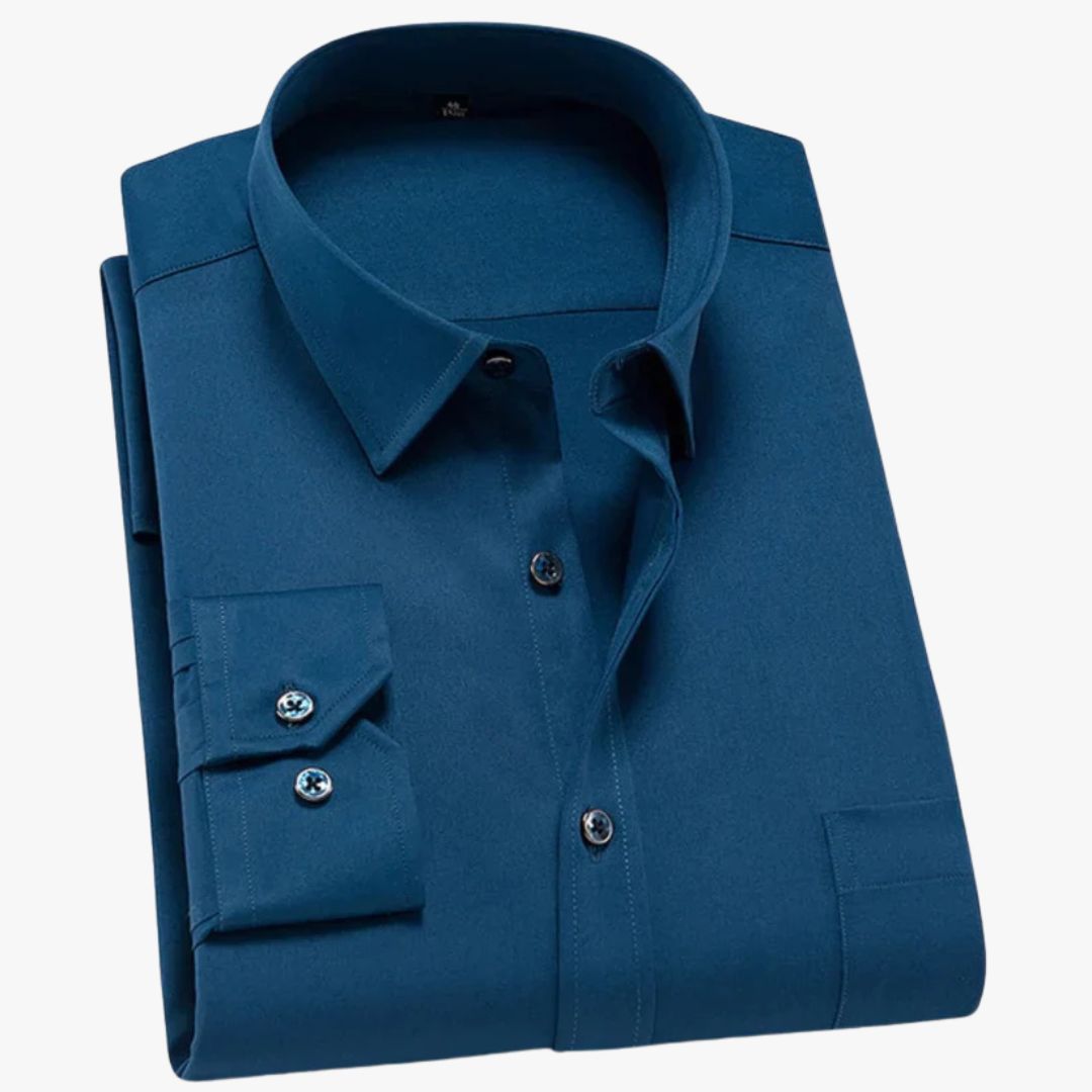 Miles & Luna Wrinkle-Free Stretch Comfort Blouse for Men