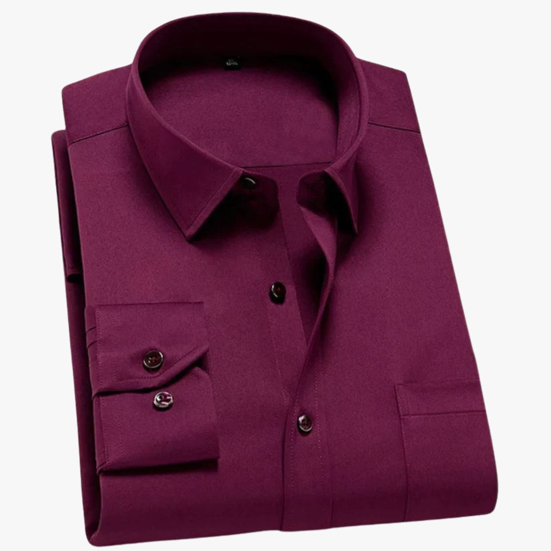 Miles & Luna Wrinkle-Free Stretch Comfort Blouse for Men