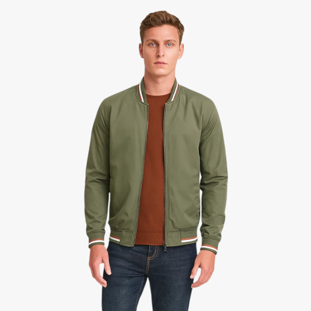 Miles & Luna Bomber Jacket Lightweight Polyester Zip-Up Coat for Men