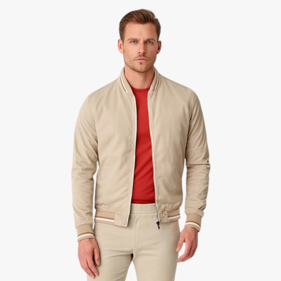 Miles & Luna Bomber Jacket Lightweight Polyester Zip-Up Coat for Men
