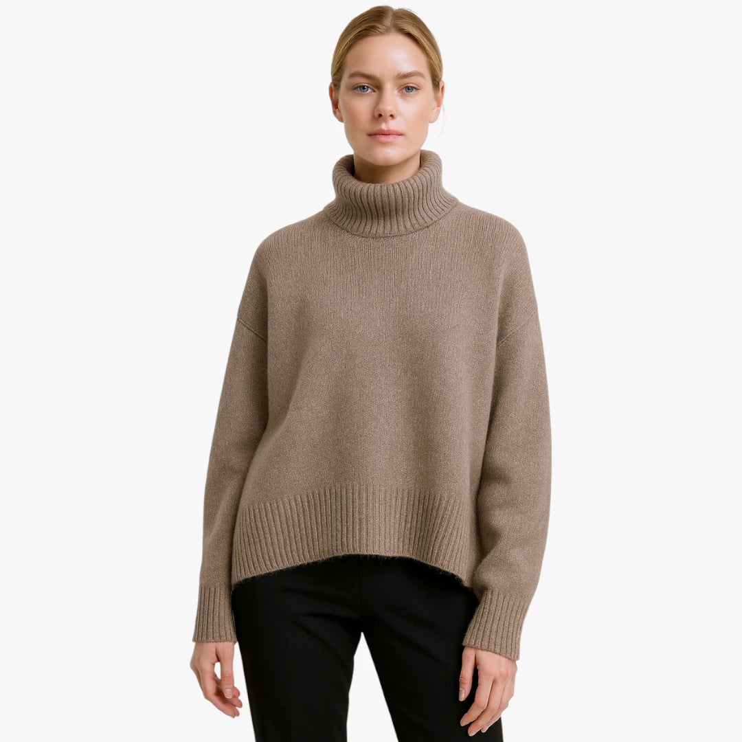 Miles & Luna Casual Soft Knitted Turtleneck Jumper for Women