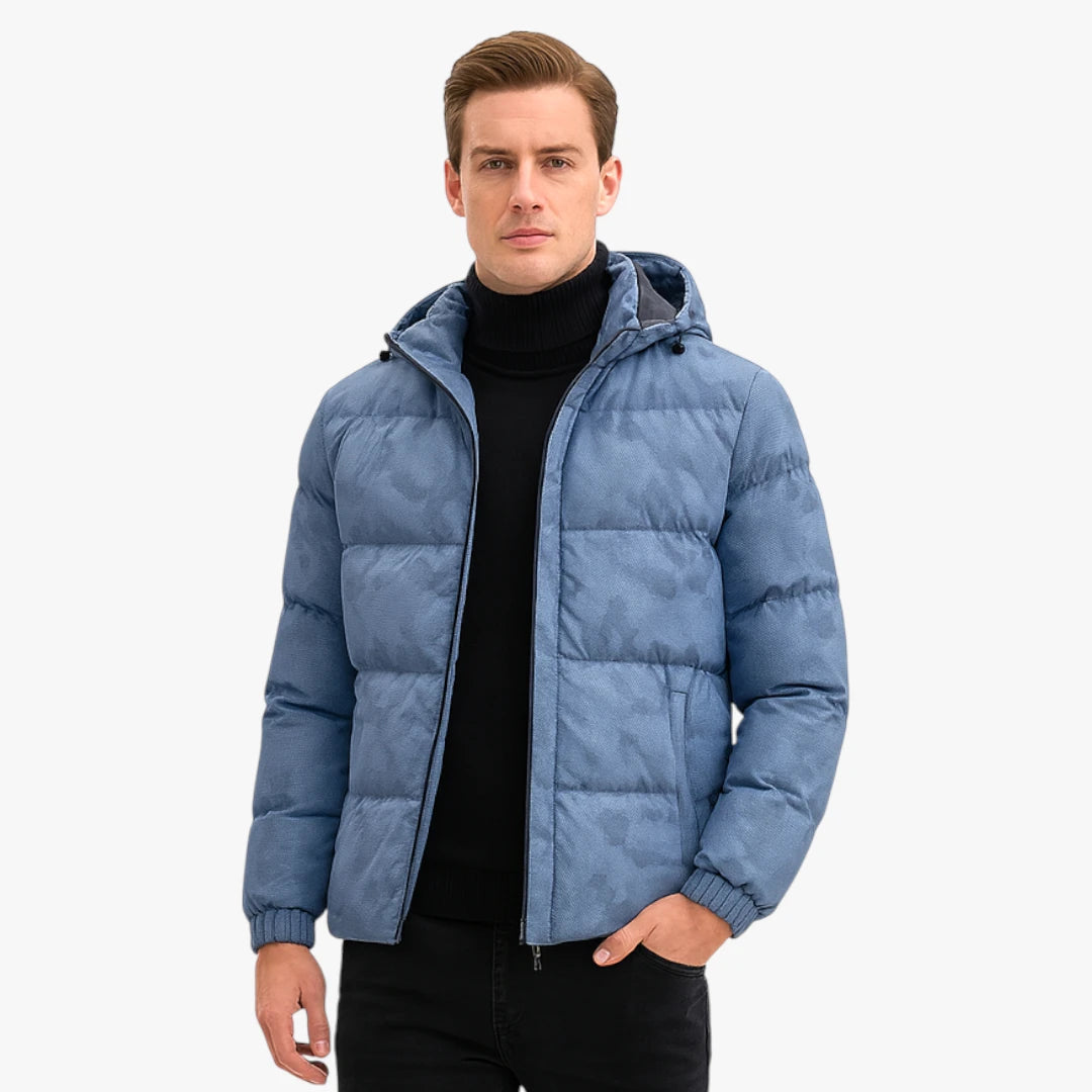 Miles & Luna Casual Zip-Up And Padded Hooded Jacket For Men
