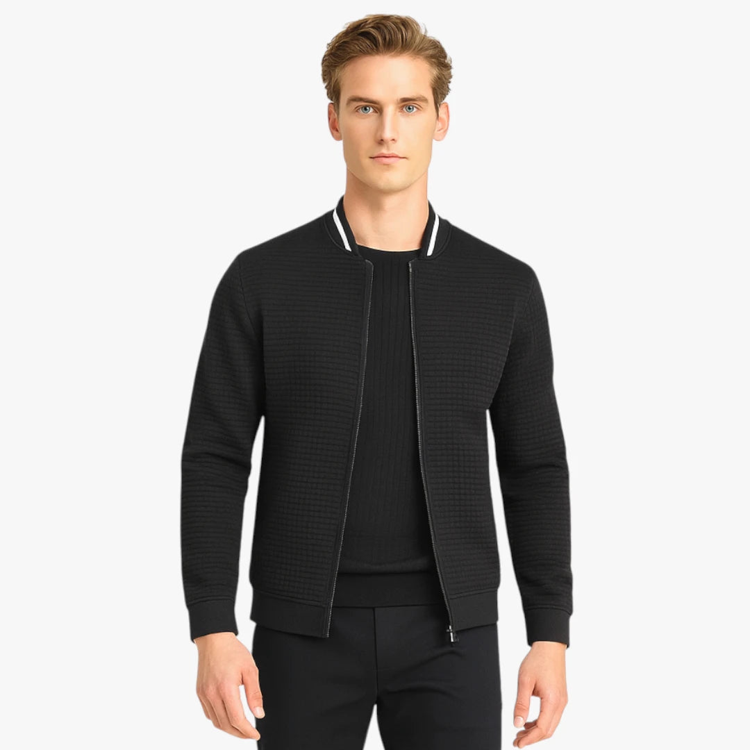Miles & Luna | Classic Checkered Zipper Vest Quilted Bomber Jacket for Men