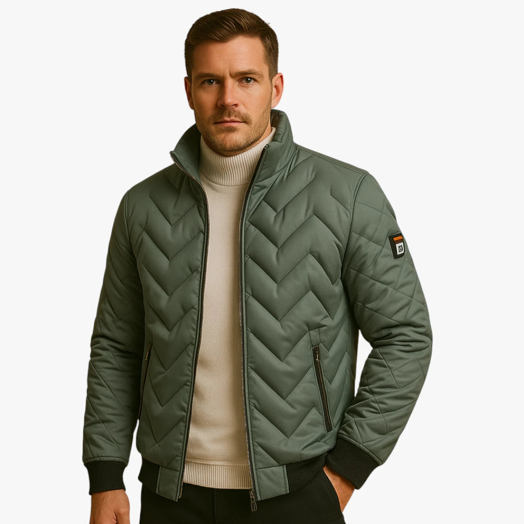 Miles & Luna Classic Quilted Puffer Jacket with Warmth and Wind Protection for Men