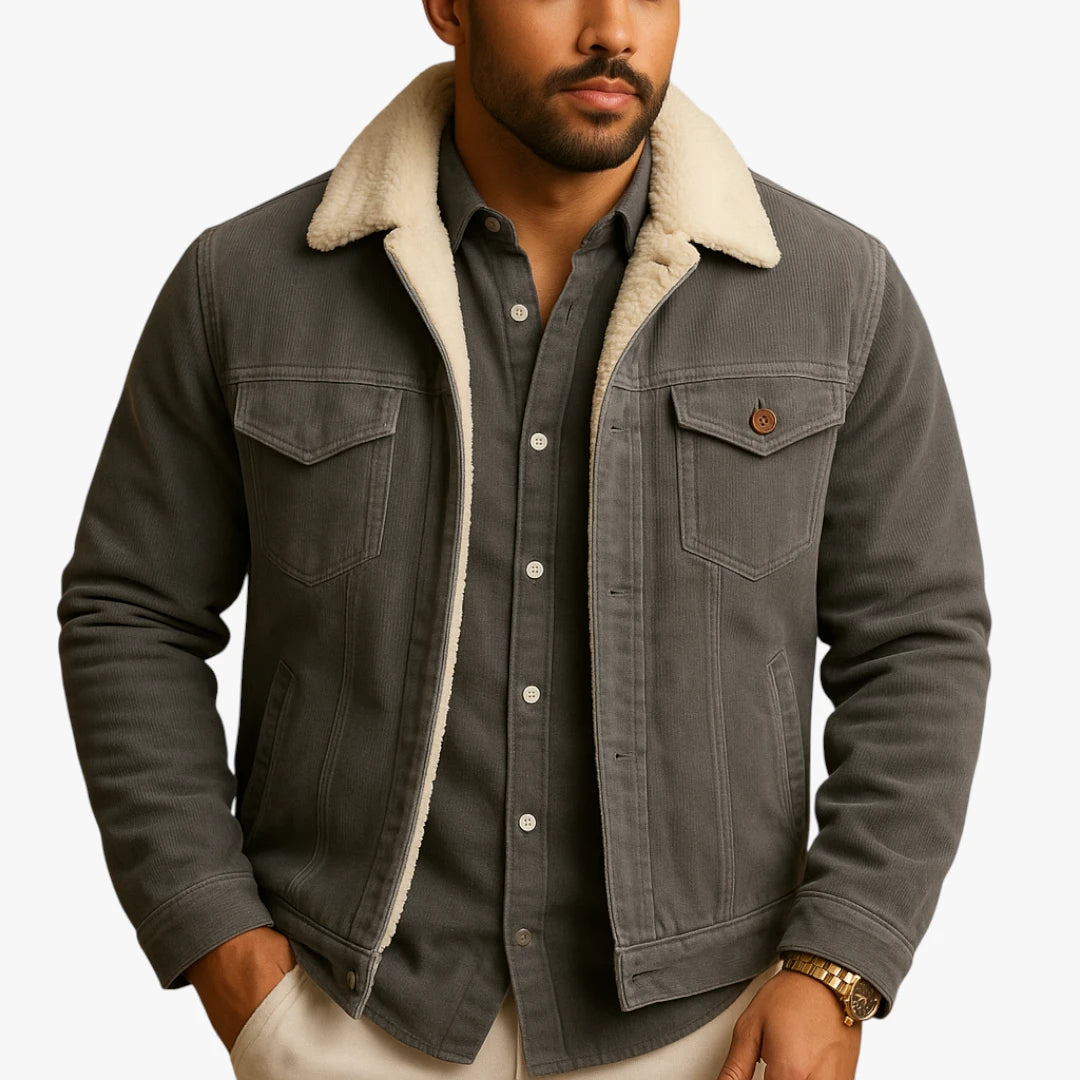 Miles & Luna Corduroy Jacket with Modern Fit for Men