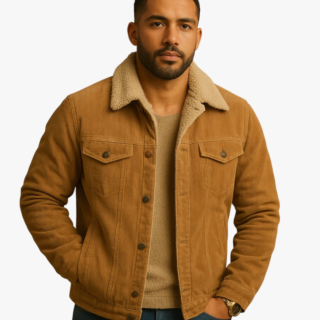 Miles & Luna Corduroy Jacket with Modern Fit for Men