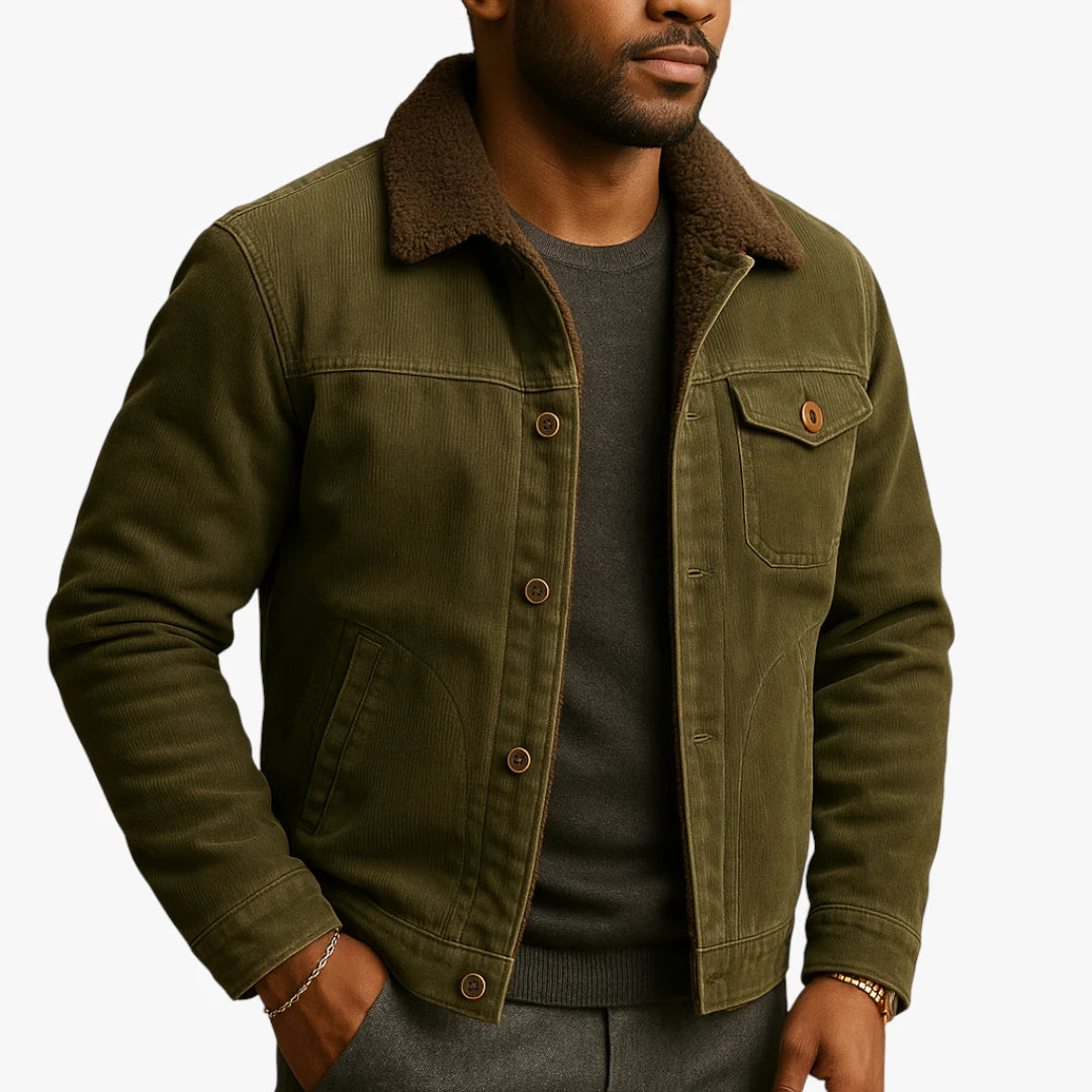 Miles & Luna Corduroy Jacket with Modern Fit for Men