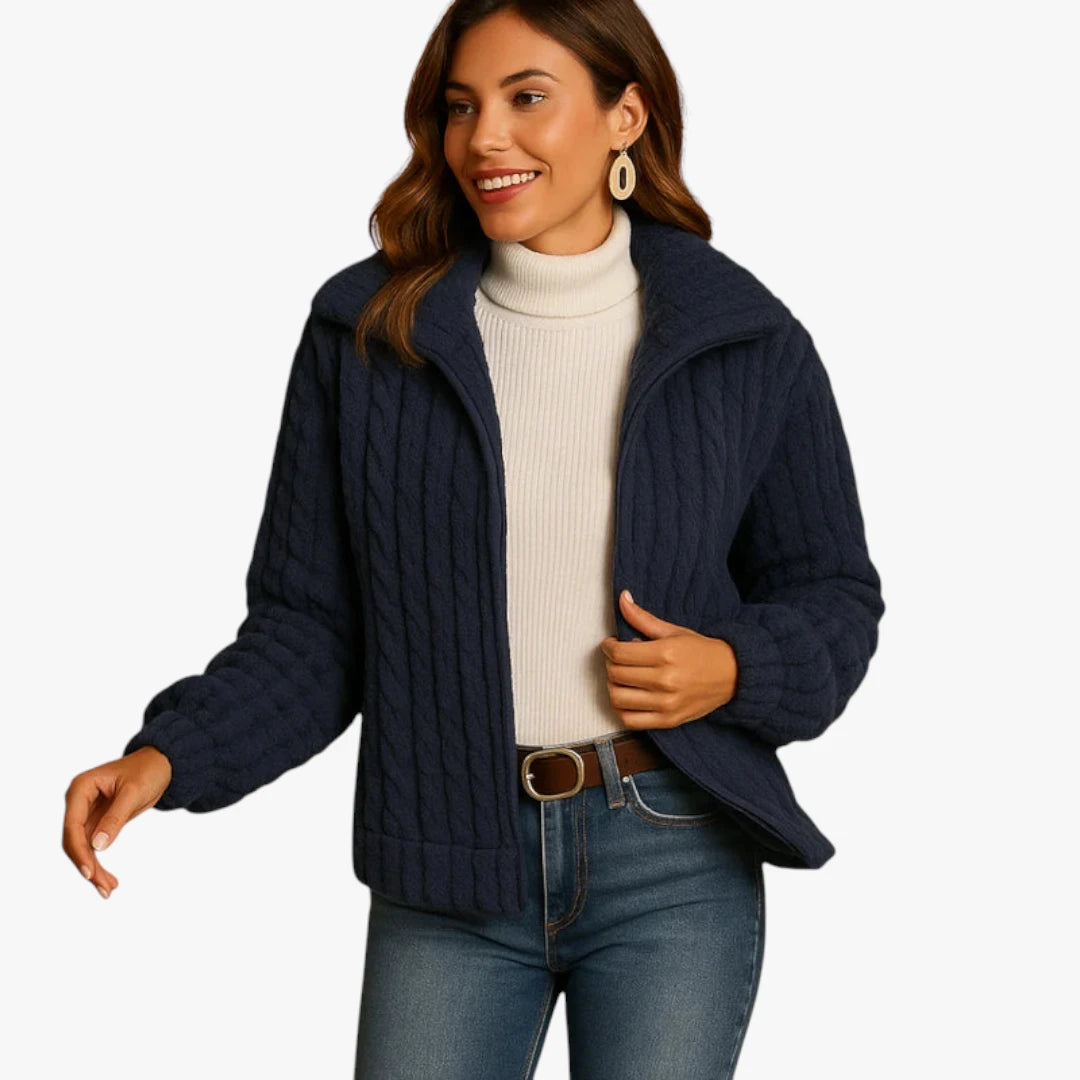 Miles & Luna Knitted Wool Fleece Vest Long For Women