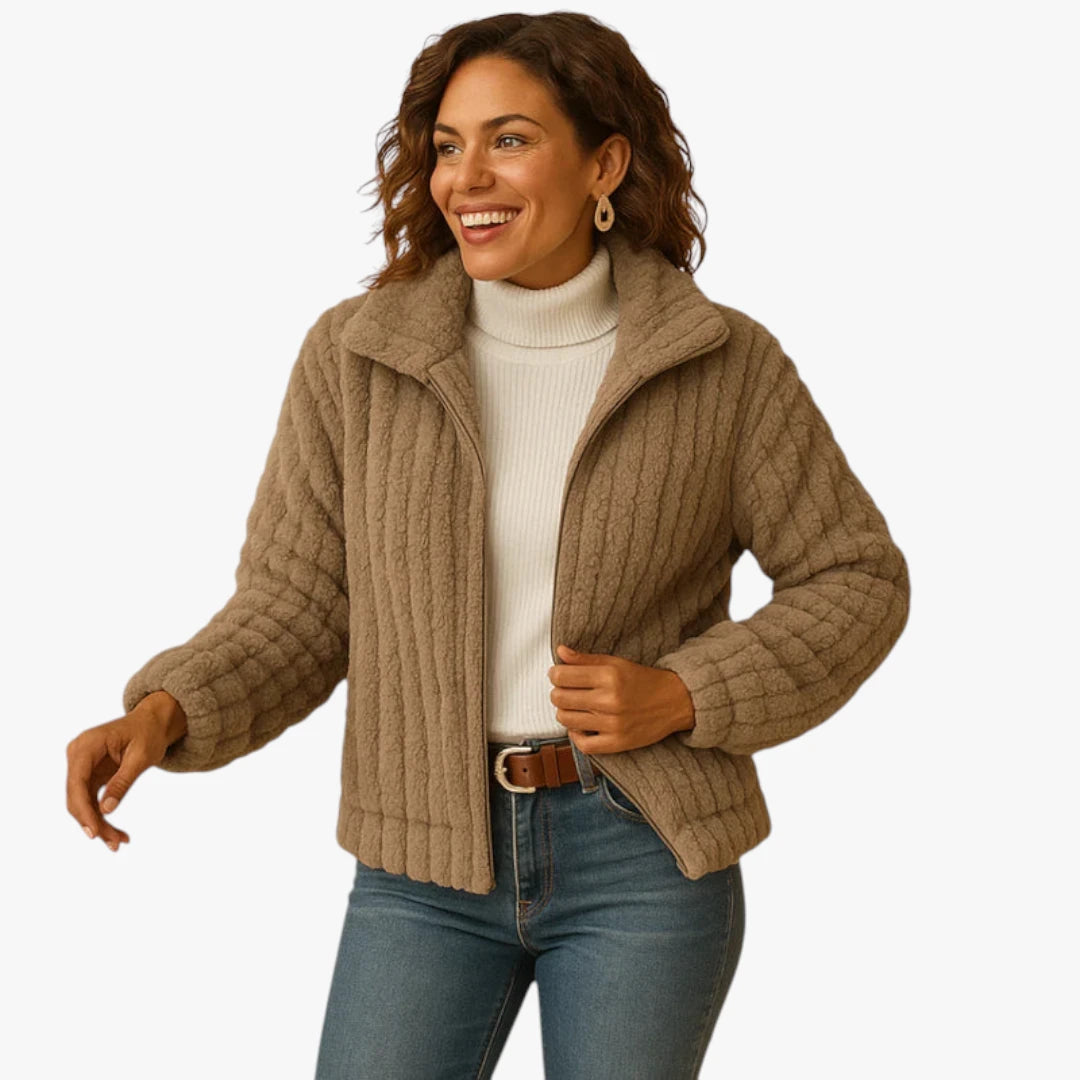 Miles & Luna Knitted Wool Fleece Vest Long For Women