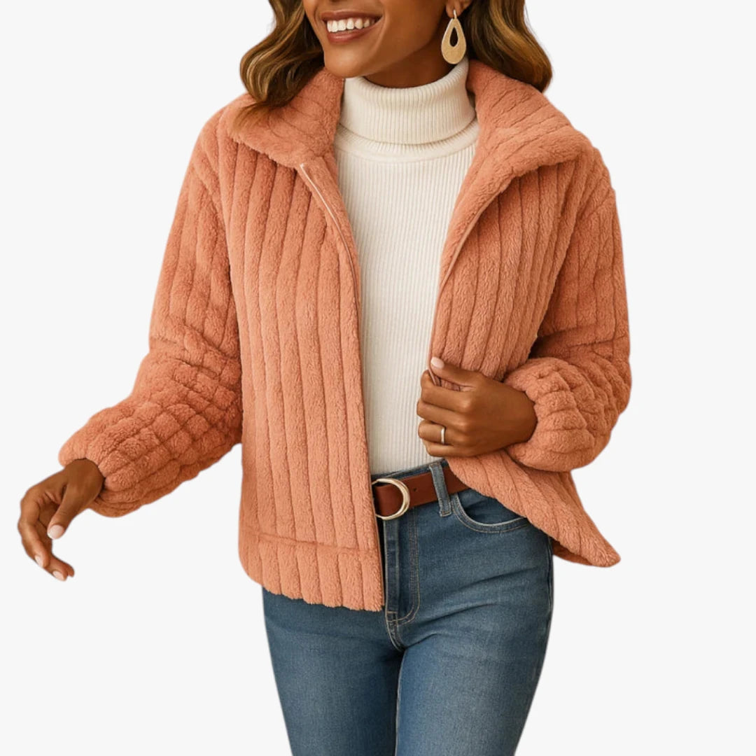 Miles & Luna Knitted Wool Fleece Vest Long For Women