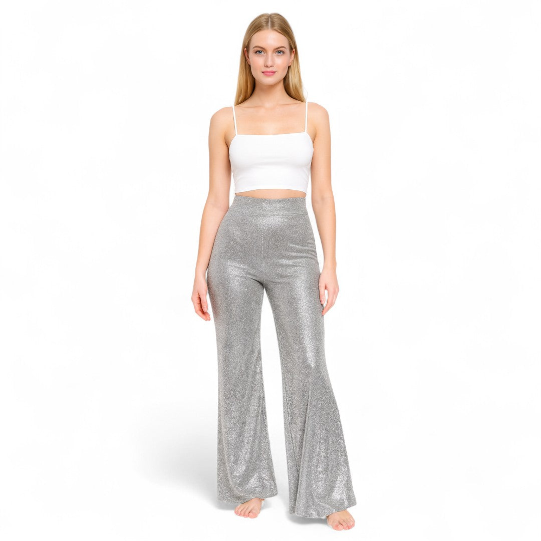 Miles & Luna Trousers Plain Fabric With High Waist Straight Legs For Women
