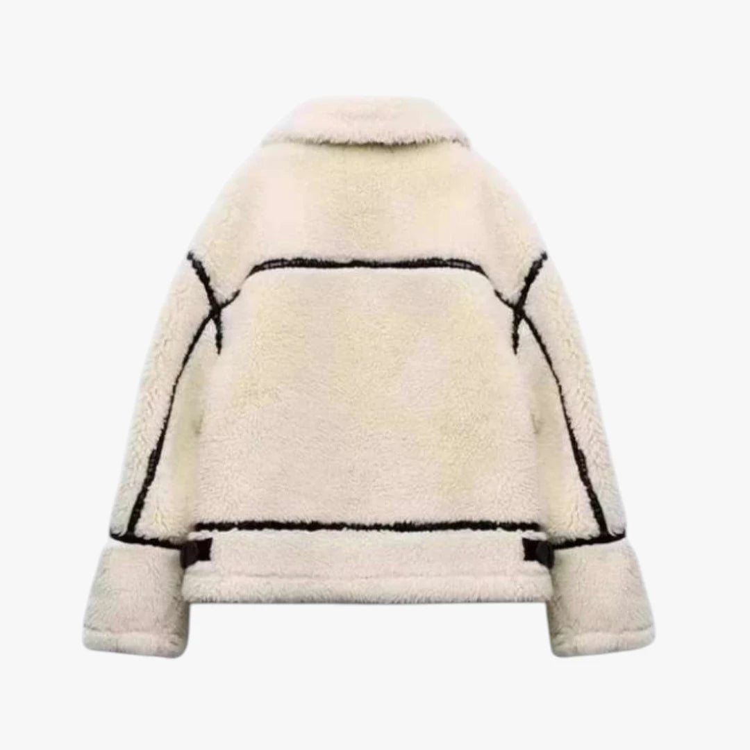 Miles & Luna Wool Jacket fleece zip design for women