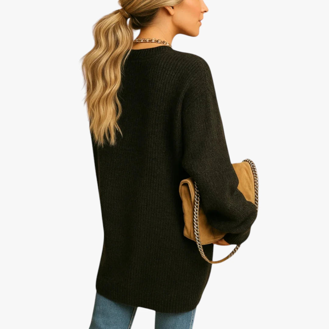 Miles & Luna Knitted Cardigan Classic Model With Open Front And Comfortable Fit For Women