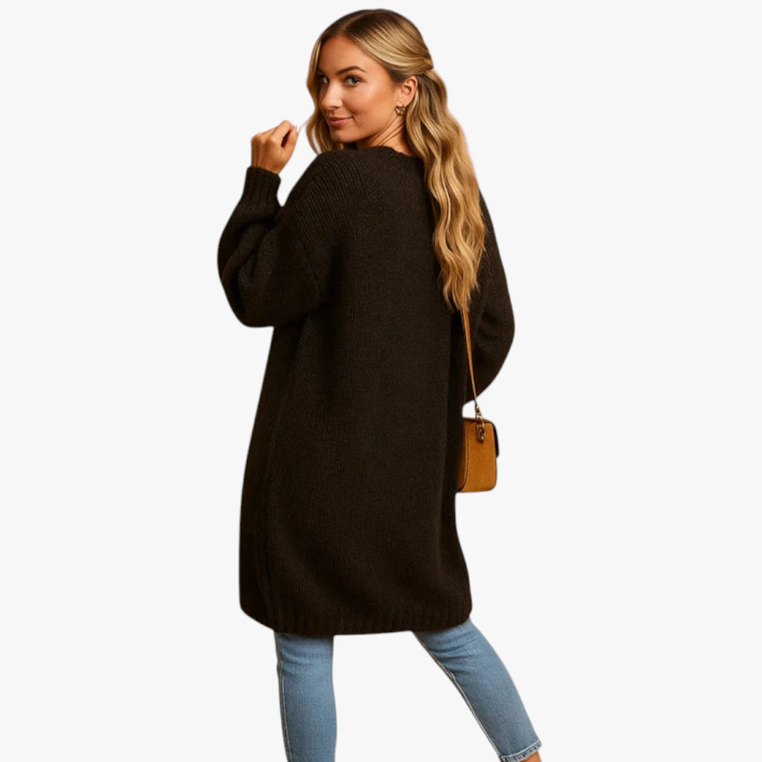 Miles & Luna Knitted Cardigan Classic Model With Open Front And Comfortable Fit For Women