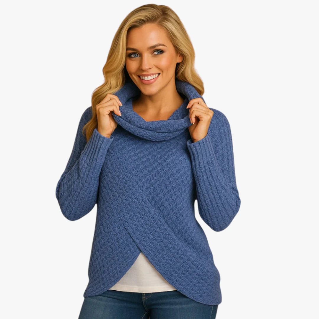 Miles & Luna Knitted Wool Sweater Fitted Warm Model For Women