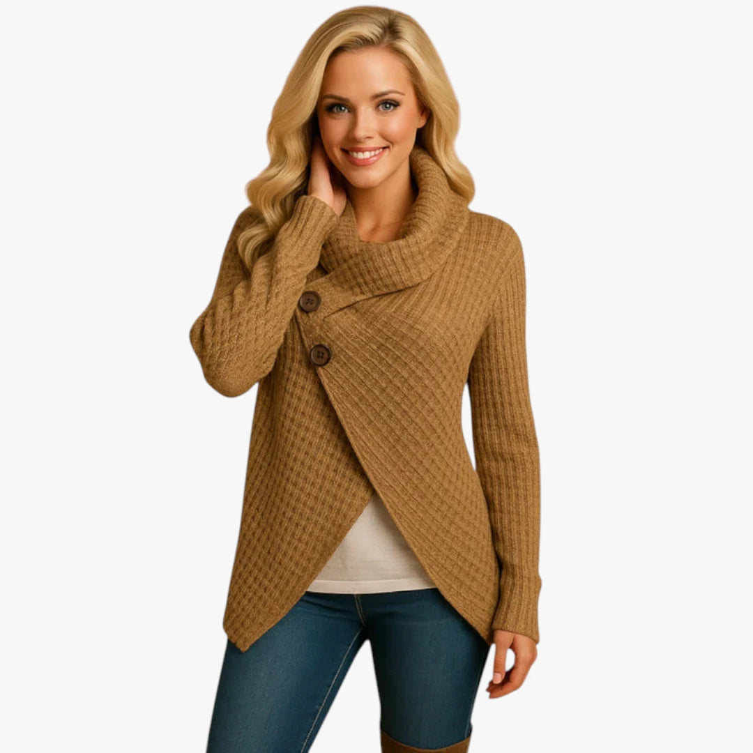 Miles & Luna Knitted Wool Sweater Fitted Warm Model For Women