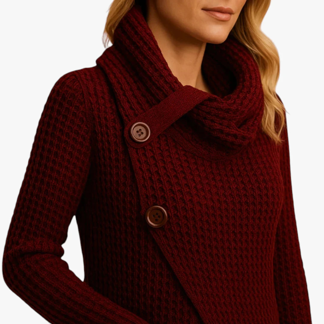 Miles & Luna Knitted Wool Sweater Fitted Warm Model For Women