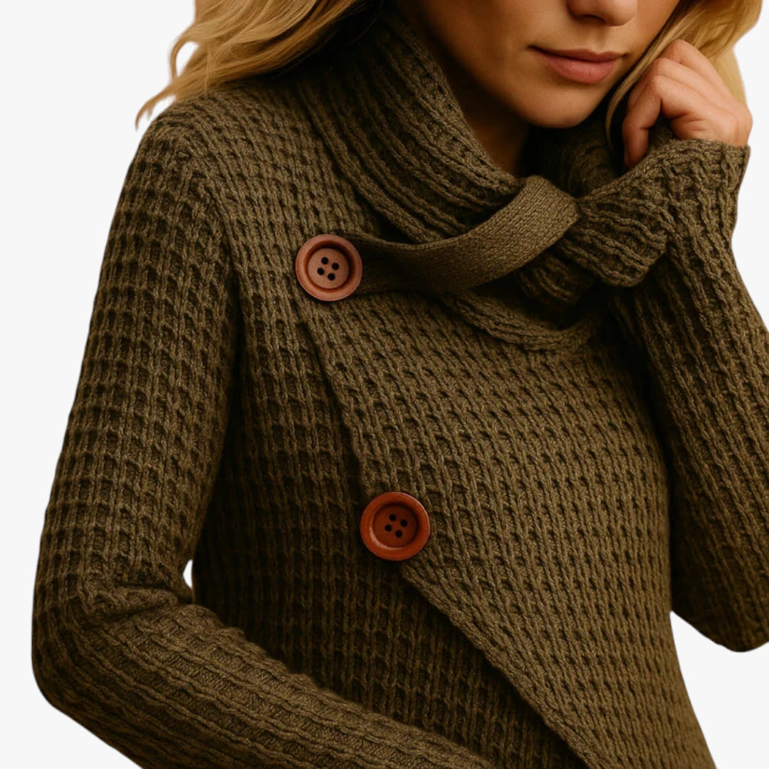 Miles & Luna Knitted Wool Sweater Fitted Warm Model For Women