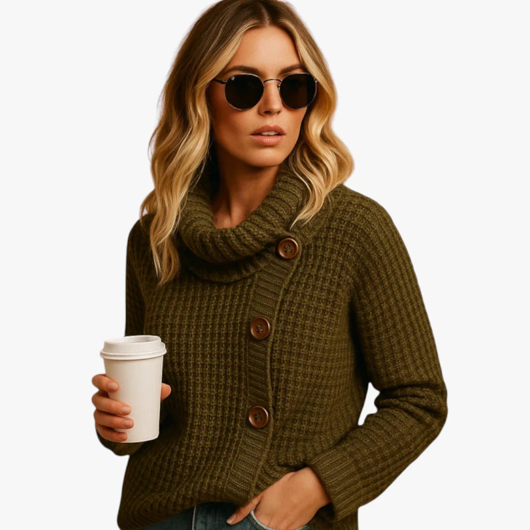Miles & Luna Knitted Wool Sweater Fitted Warm Model For Women