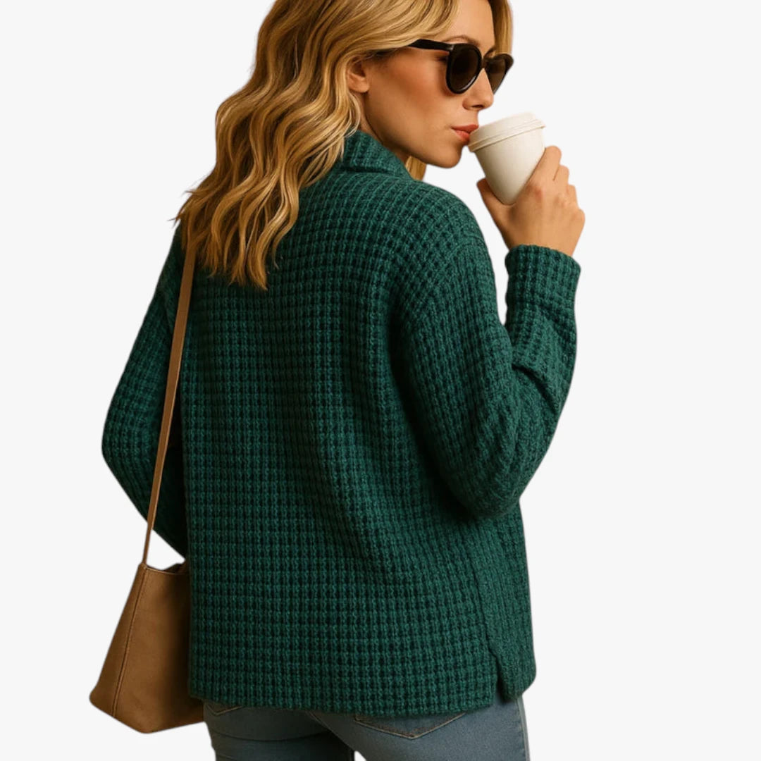 Miles & Luna Knitted Wool Sweater Fitted Warm Model For Women