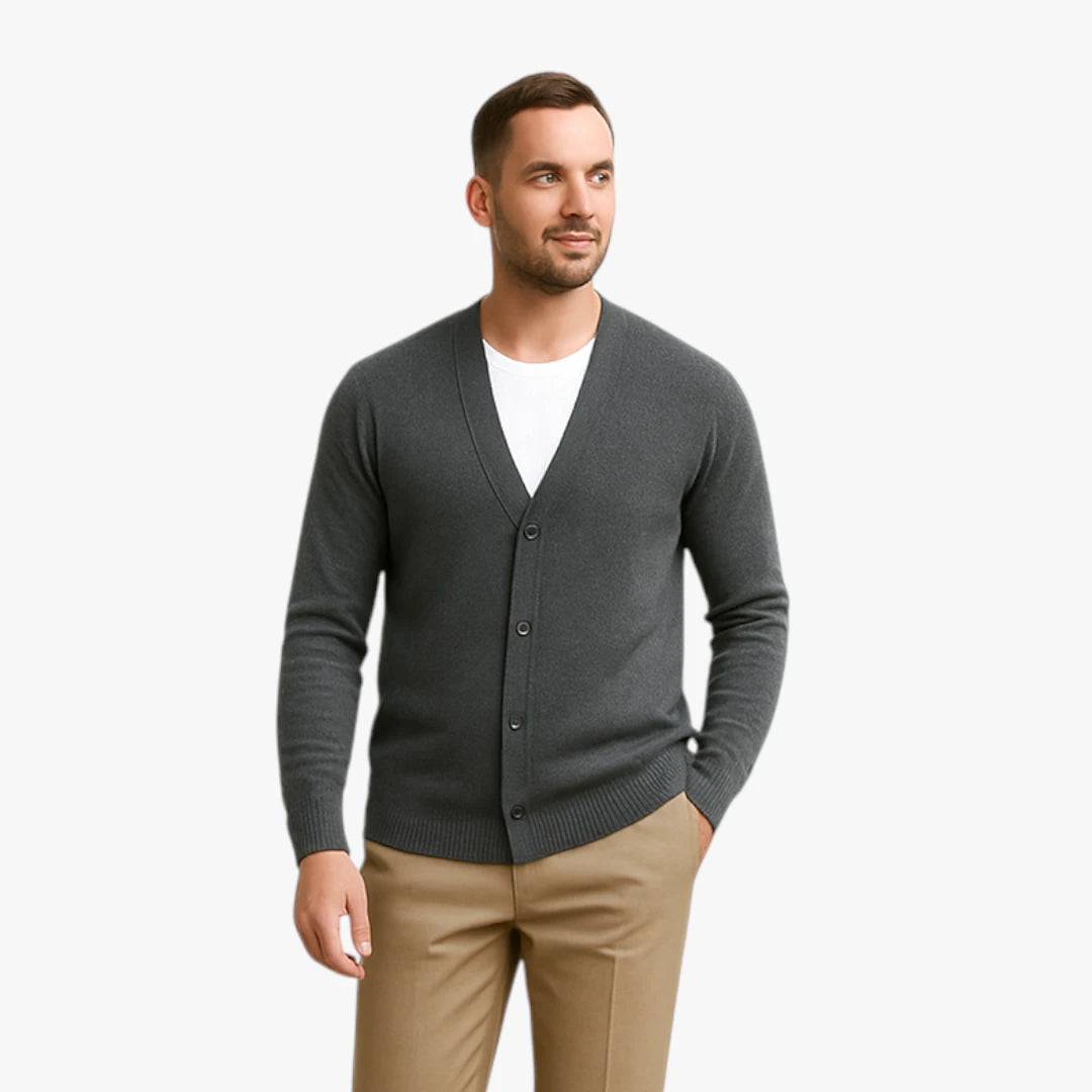 Miles & Luna Lightweight Knitted Cardigan With Buttons for Men