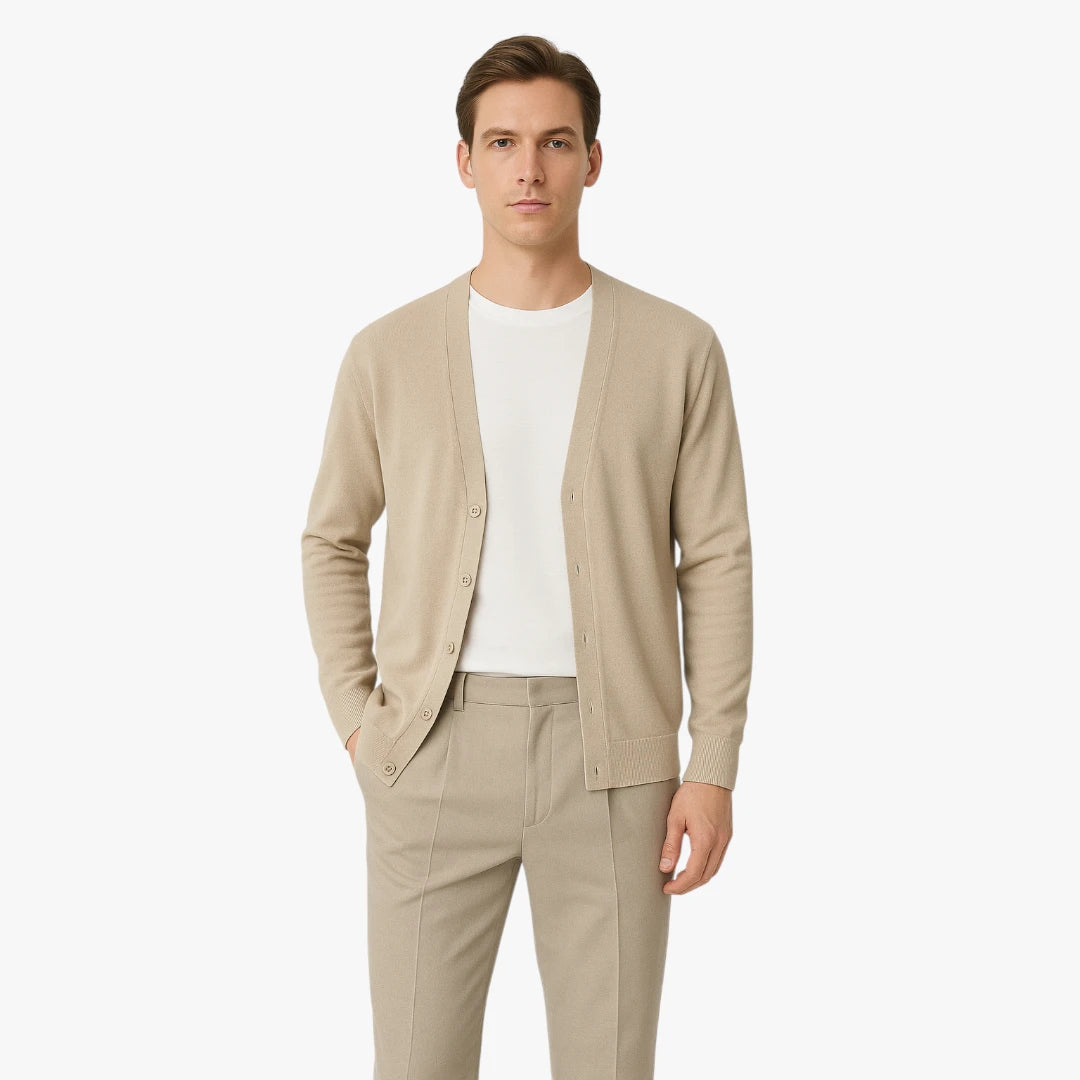 Miles & Luna Lightweight Knitted Cardigan With Buttons for Men