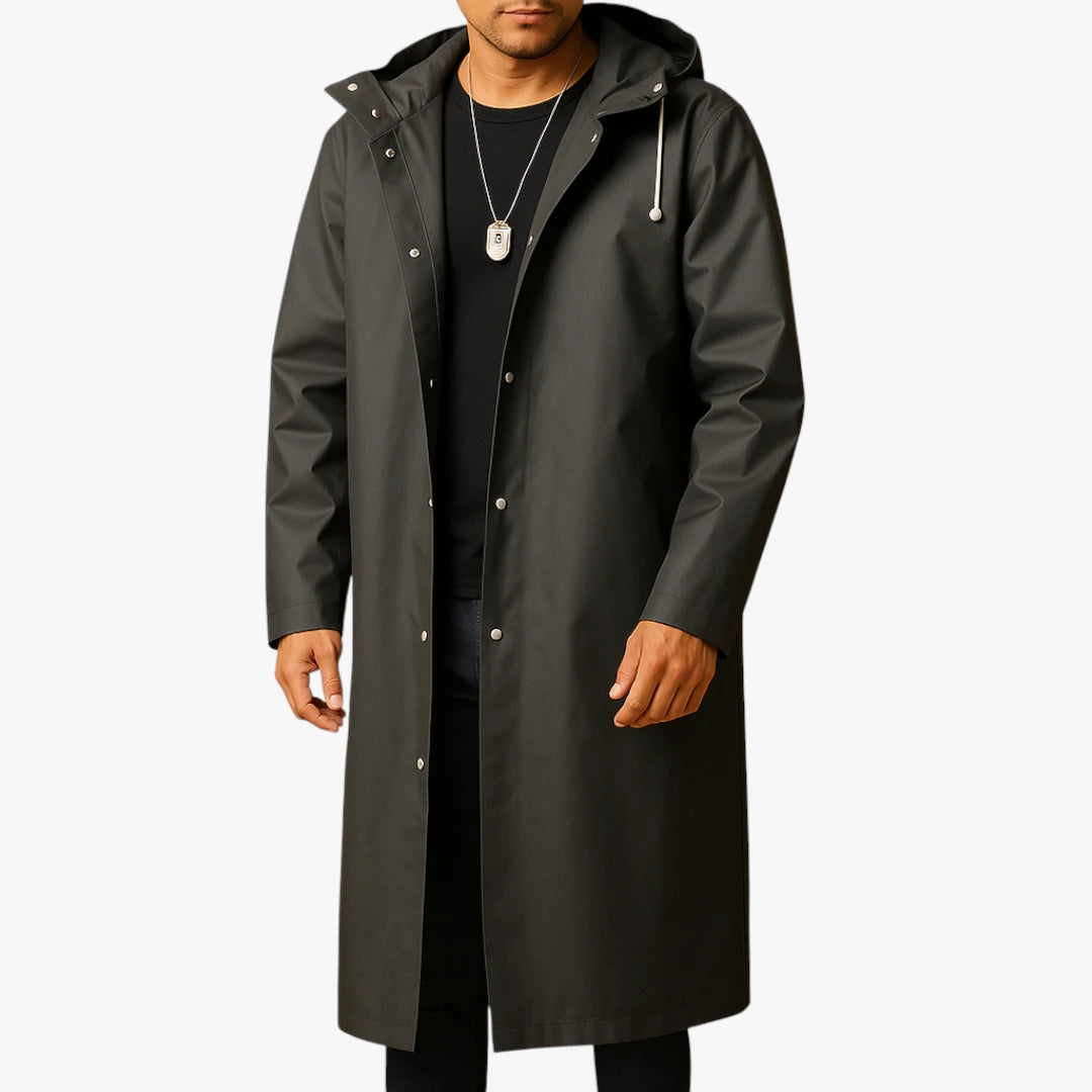Miles & Luna Long Waterproof Raincoat for Men