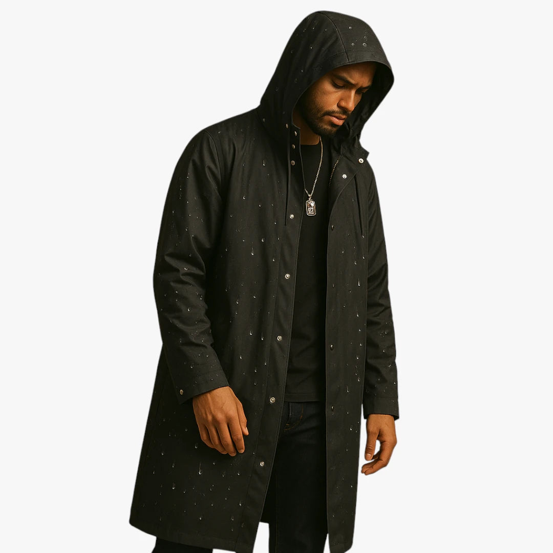 Miles & Luna Long Waterproof Raincoat for Men
